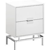 24"H Accent Table in Glossy White & Chrome Metal